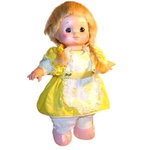 Sweet & Cuddly Vintage 14" Little Braided Hair Rag Baby Doll